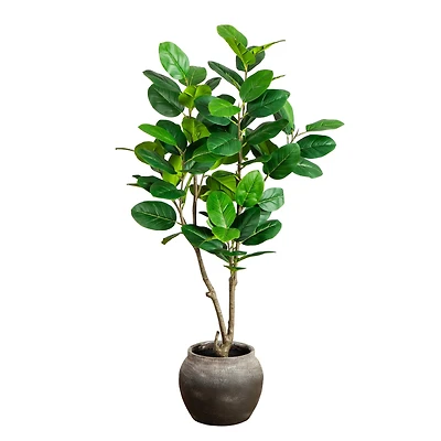 4ft. Artificial Audrey Ficus Tree in Rustic Decorative Planter