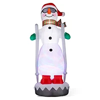Glitzhome® 20FT Giant Lighted Inflatable Disco Skiing Snowman