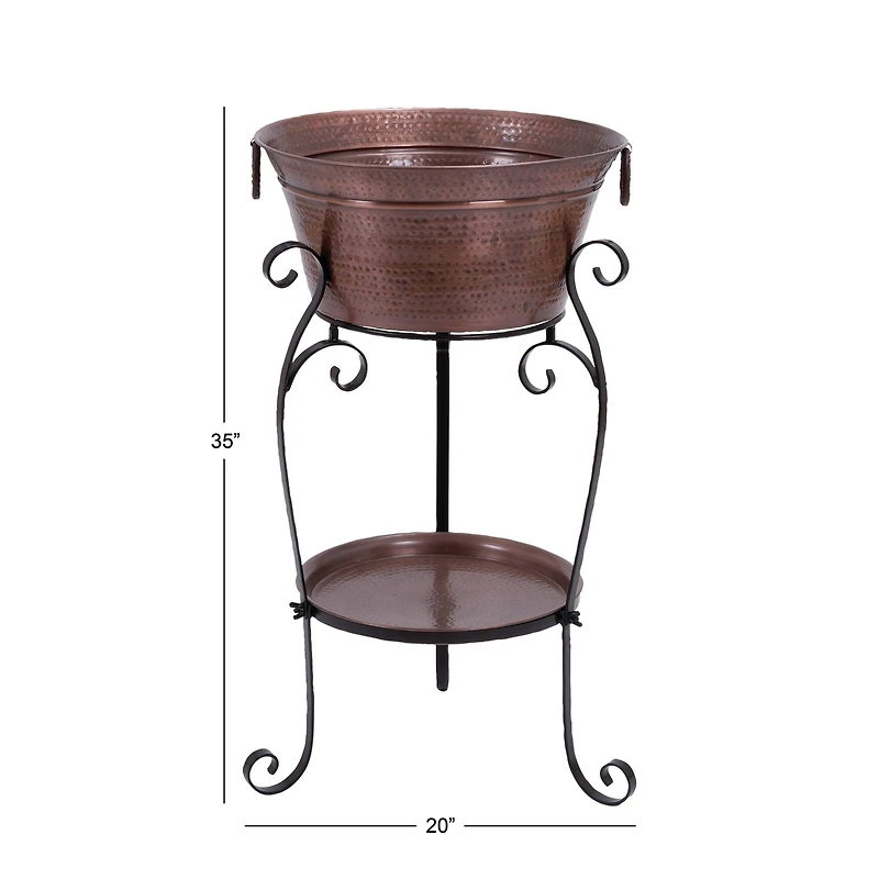 35" Copper Metal Rustic Wine Bucket