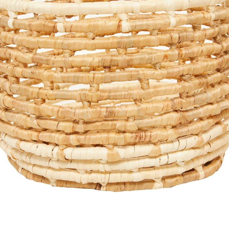 Round Beige Contemporary Sea Grass Storage Basket Set