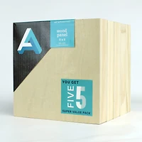 Art Alternatives 5 Pack 8" x 8" Value Pack Classic Gallery Wood Panel