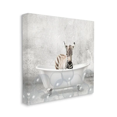 Stupell Industries Baby Zebra Bath Time Canvas Wall Art