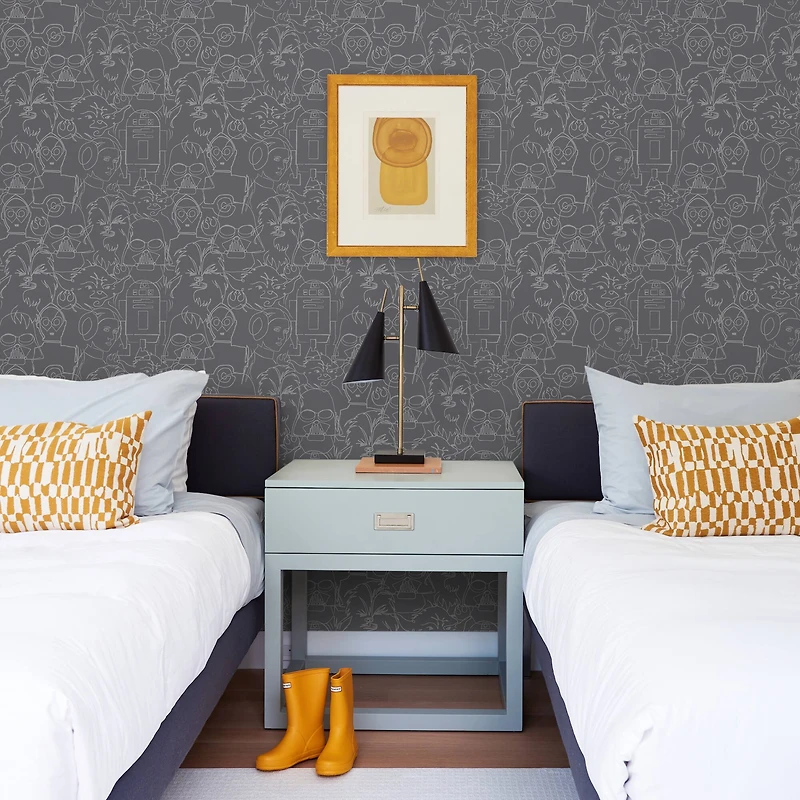 RoomMates Gray Star Wars™ Saga Line Sketches Peel & Stick Wallpaper