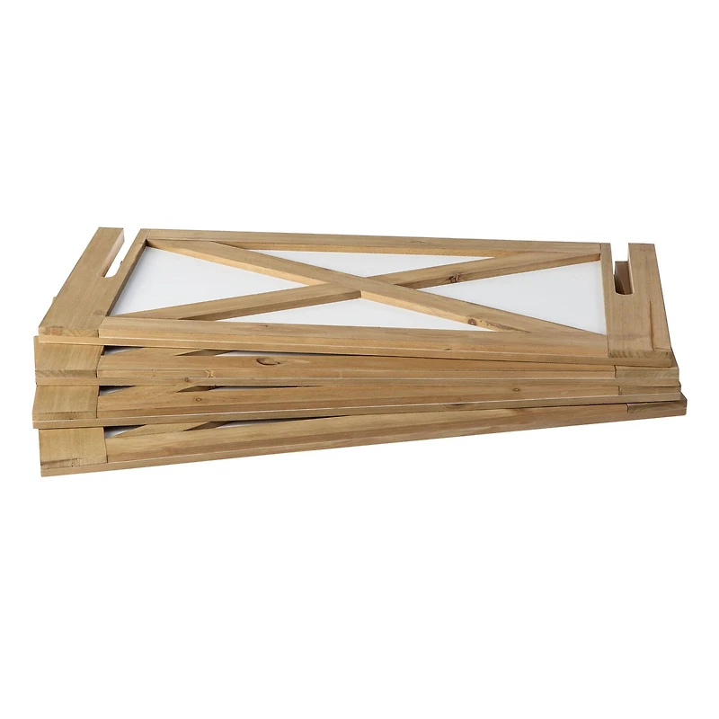 Glitzhome® Natural & White Wood Tree Collar