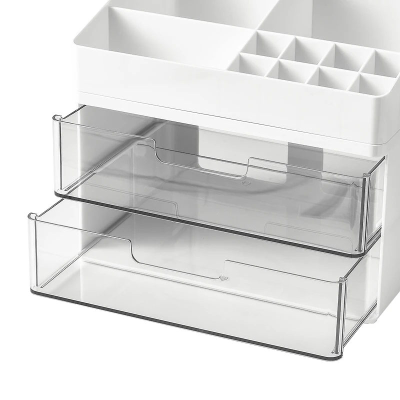 White Storage Organizer with Clear Drawers by Simply Tidy®