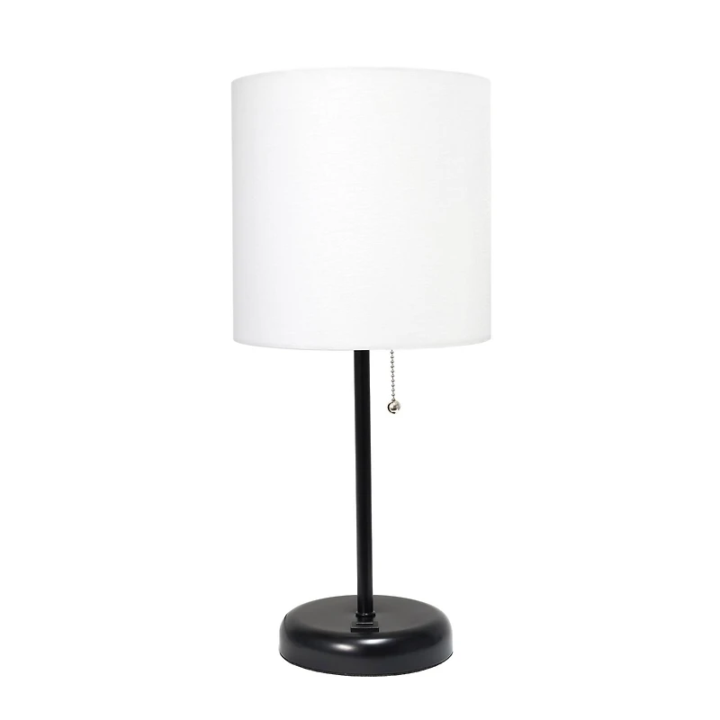 LimeLights White Shade Stick Lamps with USB Charging Port