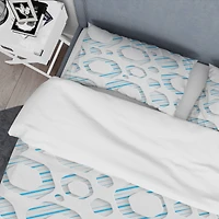 Designart '3D White And Blue Pattern IV' Mid-Century Duvet Cover Set