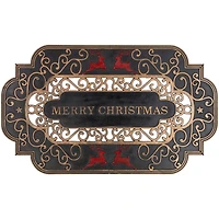 Red Reindeer Merry Christmas Doormat