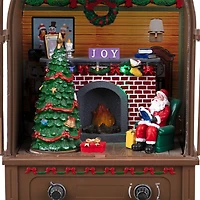 LED Lighted and Musical Retro Radio with Santa Scene Christmas Decoration - 12.5"