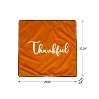 Glitzhome® Orange Velvet Thankful Pillow Cover