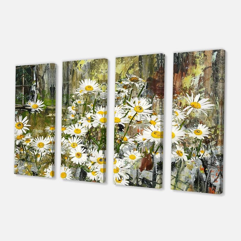 Designart - Daisies Flowers Under the Window