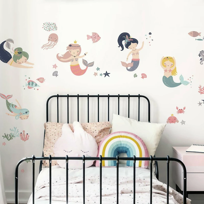 RoomMates Sweet Pastel Mermaids Peel & Stick Wall Decals