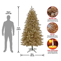 7.5ft. Pre-Lit Platinum Metallic Artificial Christmas Tree, Clear LED Infinity Lights®