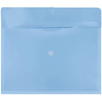 JAM Paper 12" x 18" Blue Button & String Tie Closure Plastic Envelopes, 12ct.