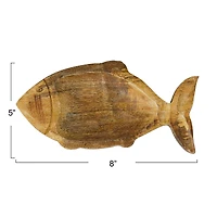 Hello Honey® 8" Coastal Carved Fish-Shaped Wood Serving Tray