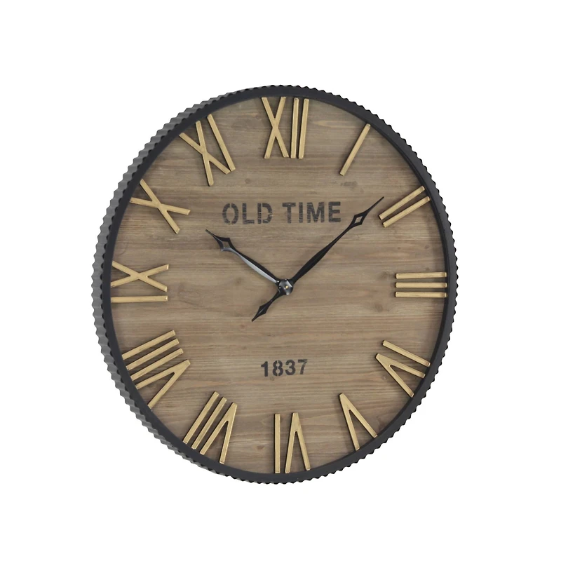 Brown Farmhouse Wood Wall Clock