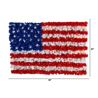 3ft. Pre-Lit Red, White & Blue American Flag Wall Panel, Warm LED Lights