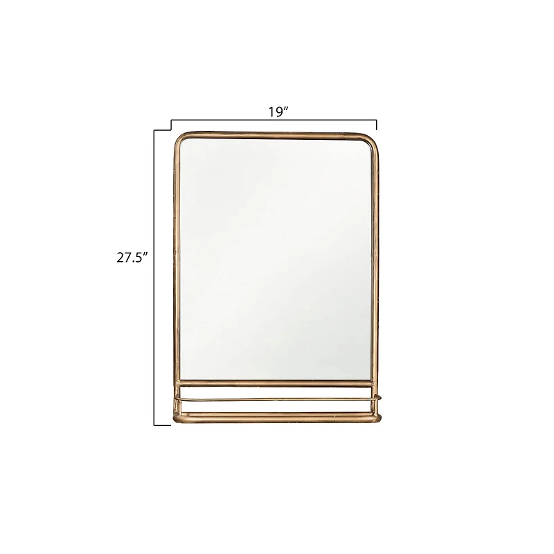 Hello Honey® Brass Mirror With Shelf