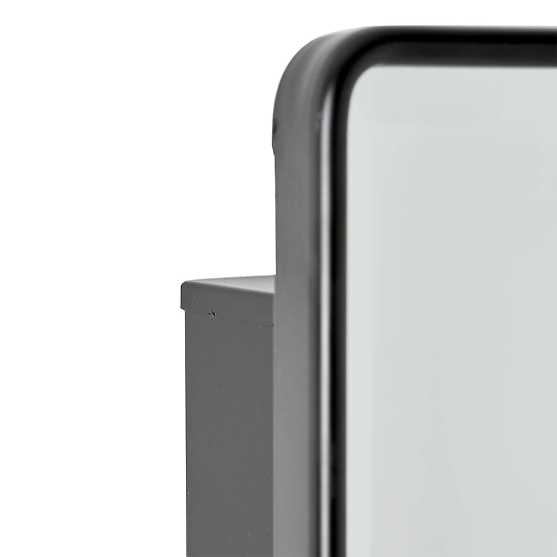 Head West Black Metal Medicine Cabinet with Beveled Mirror