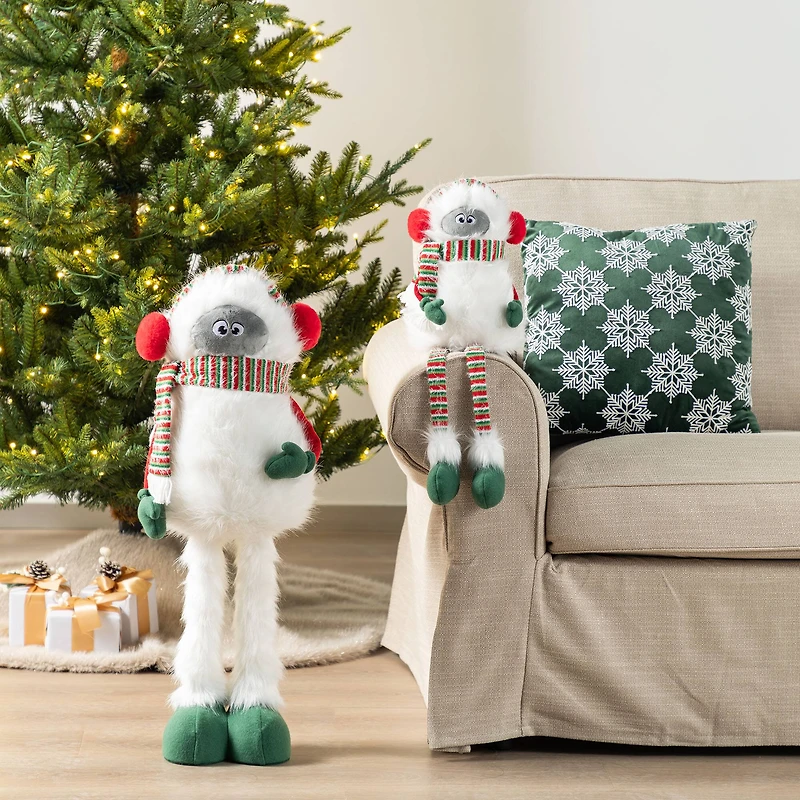 Glitzhome® 21"H Christmas Fabric Yeti Shelf Sitter