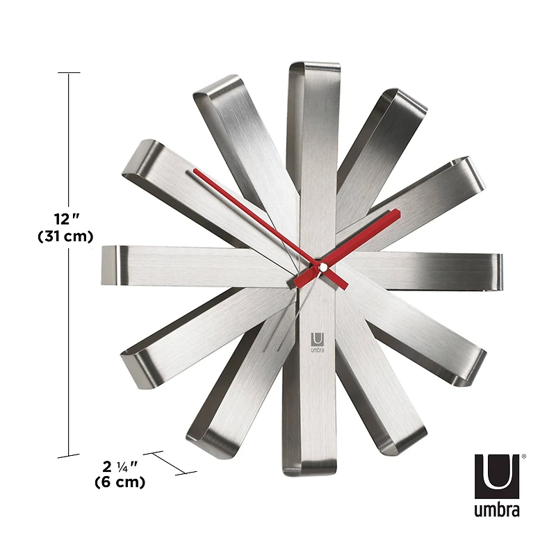 Umbra 12" Steel Ribbon Round Wall Clock