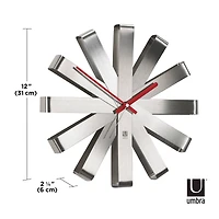 Umbra 12" Steel Ribbon Round Wall Clock