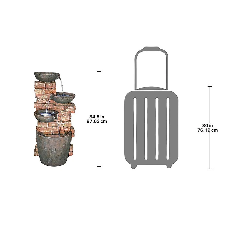 Design Toscano Stacked Bricks Cascading Garden Fountain