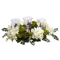 9.5" Snowball Hydrangea Triple Candelabrum