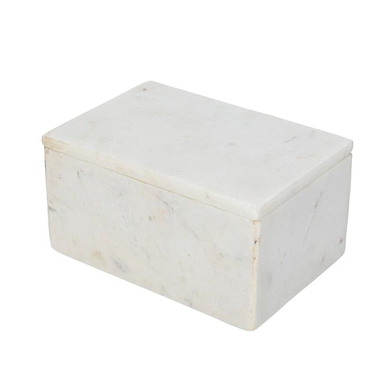Hello Honey® White Marble Box Storage Container with Lid