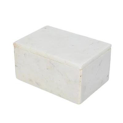 Hello Honey® White Marble Box Storage Container with Lid