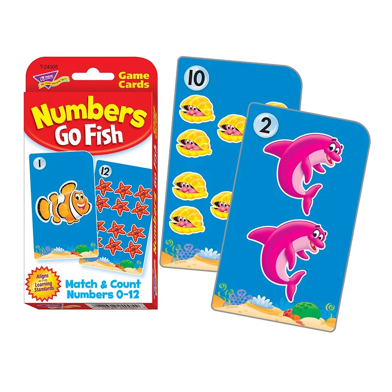 TREND Challenge Cards® Numbers Go Fish, 6 Pack of 56
