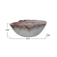 Hello Honey® 8.75" White & Berry Nautilus Essence Stoneware Bowl