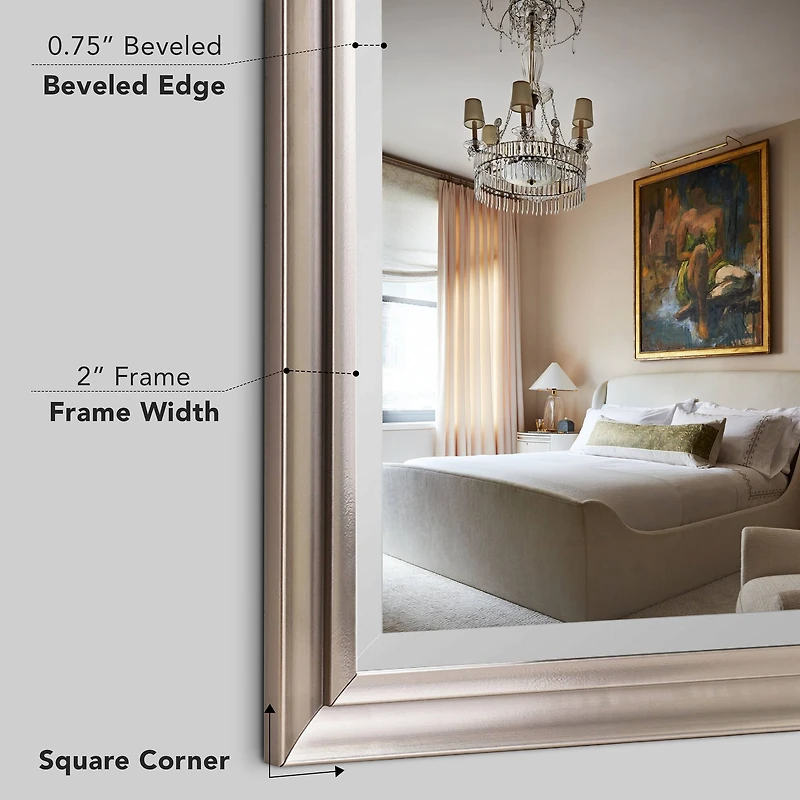 Head West Brushed Nickel Framed Wall Mirror