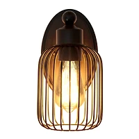 Lalia Home Ironhouse 10.5" Black Cage Wall Sconce
