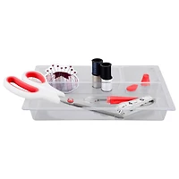 SINGER® Large Classic Sewing Print Sewing Basket with Sewing Scissors & Notions