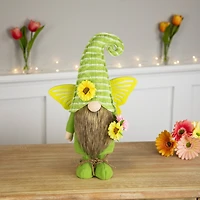 16" Green & Yellow Butterfly Gnome Spring Figurine