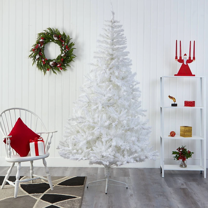 8ft. Unlit White Artificial Christmas Tree