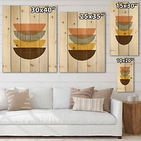 Designart - Abstract Geometric Half Moons In Earth Tones