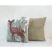 Hello Honey® 18" x 18" Square Cotton Embroidered Pillow