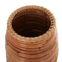 37" Brown Rattan Handmade Tall Wrapped Vase