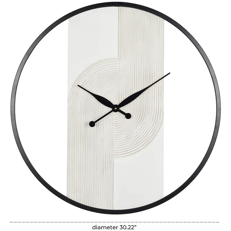 30" The Novogratz Art Deco Inspired Line Art Wall Clock