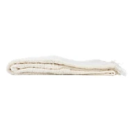 Hello Honey® Cream & Natural Stripes & Fringe Woven Linen Throw Blanket