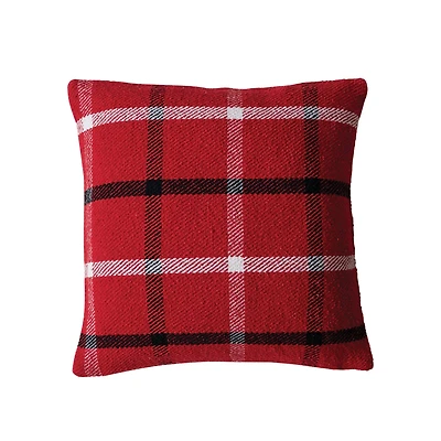 Hello Honey® 18" Red, White & Black Plaid Brushed Flannel Throw Pillow