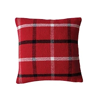 Hello Honey® 18" Red, White & Black Plaid Brushed Flannel Throw Pillow