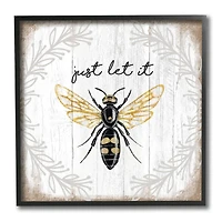 Stupell Industries Just Let it Be Sentiment Country Bee Pun,12" x 12"