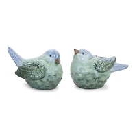 Terracotta Blue Bird Figurine Set