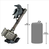 9" Raven Guardian of Thor's Thunder Hammer Statue