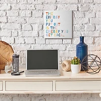 Stupell Industries Motivational Energy You Put Out Rainbow Text Canvas Wall Art