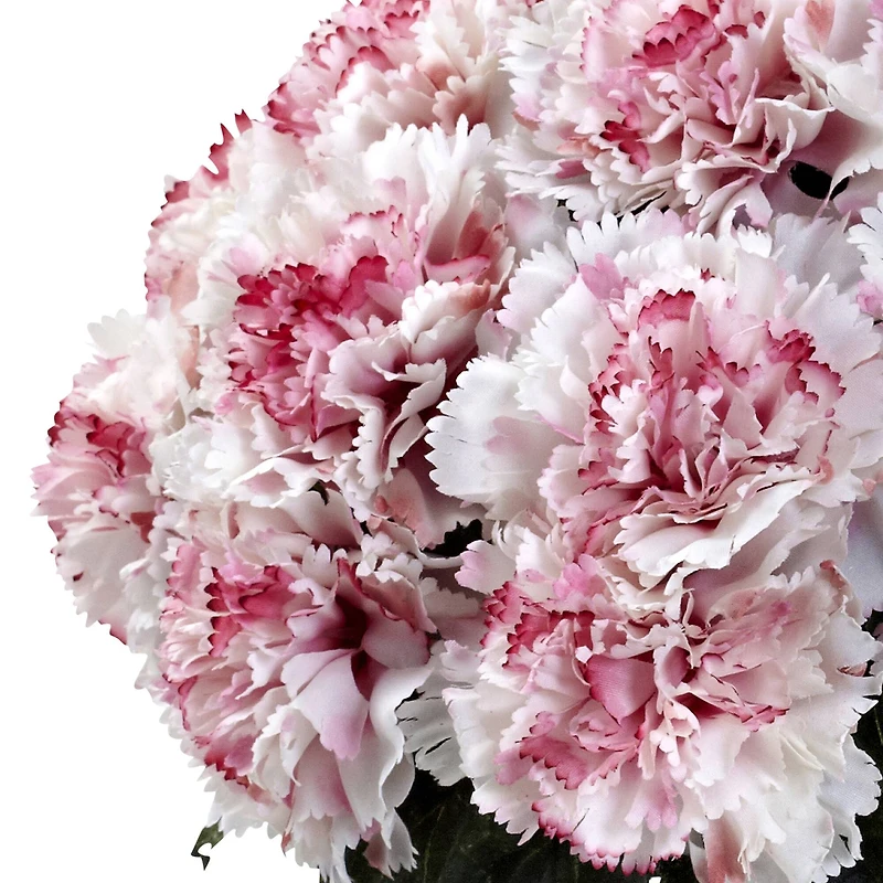 11" Pink and White Carnation Arrangement in Vase