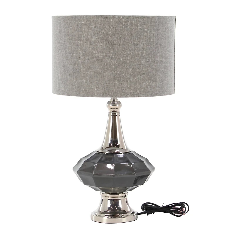 Silver Glass Traditional Table Lamp, 27" x 16" x 16"